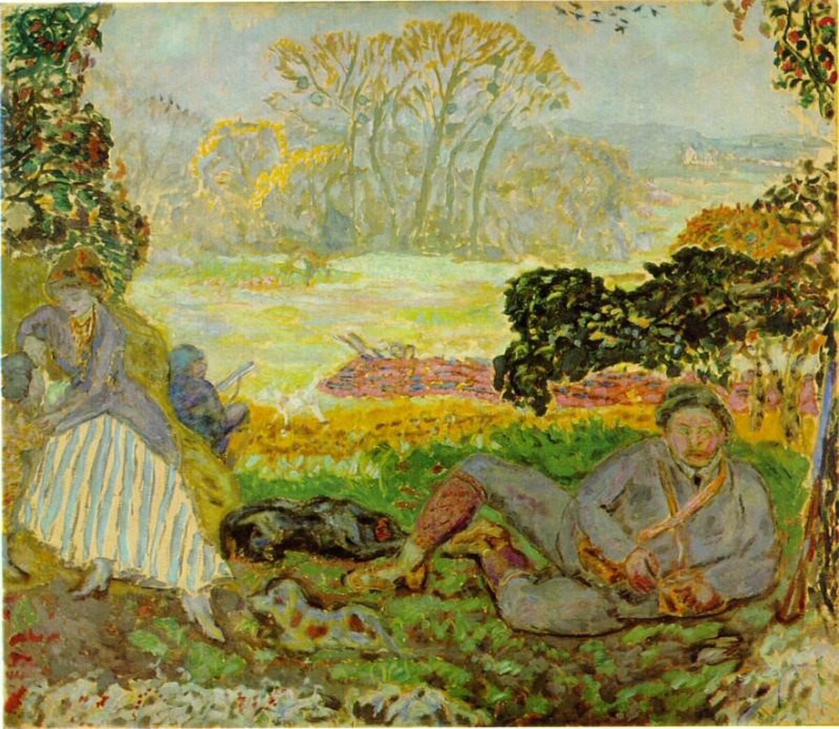 Pierre Bonnard: La Chasse, ca. 1908, olje p&aring; lerret, Konstmuseum G&ouml;teborg

