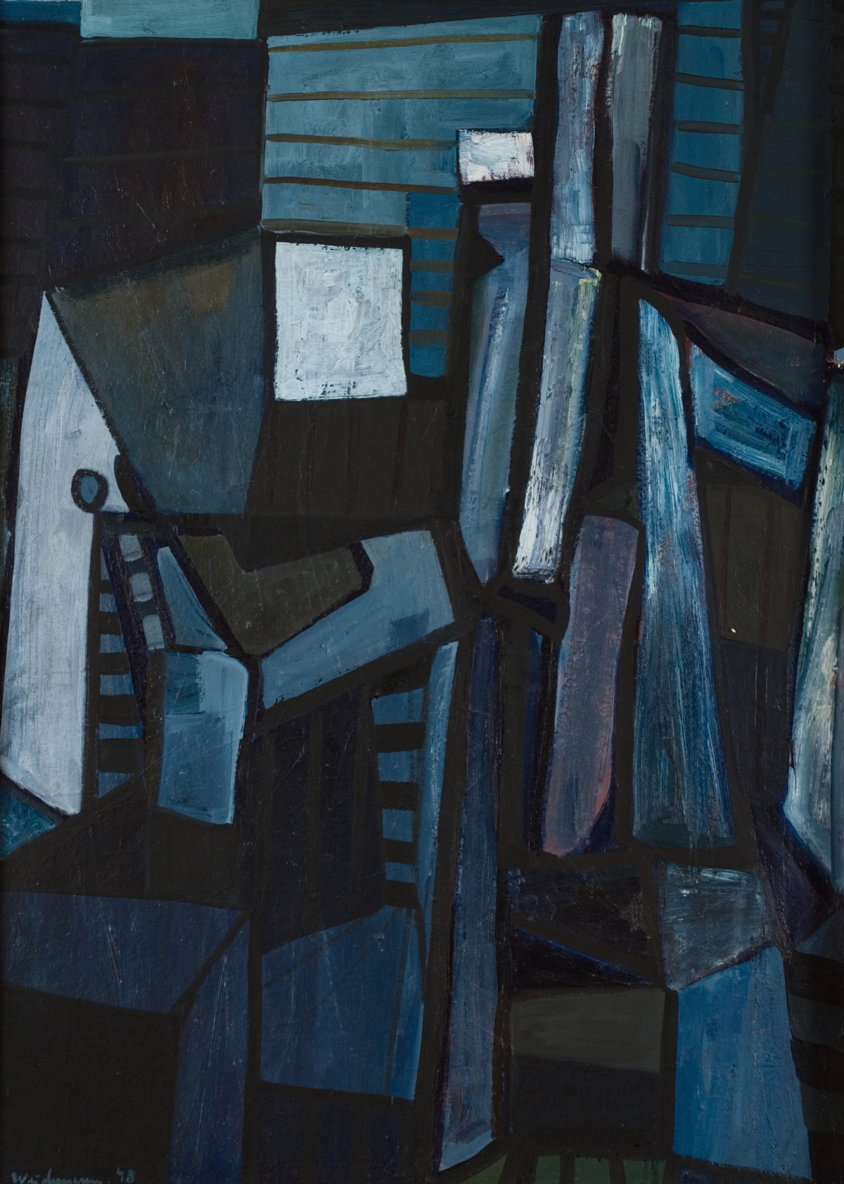 Jakob Weidemann, Blue composition, 1948, Christen Sveaas Art Foundation. Photo: Thomas Widerberg

